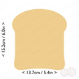 bread_slice~6in-cm-inch-cookie.png Bread Slice Cookie Cutter 6in / 15.2cm