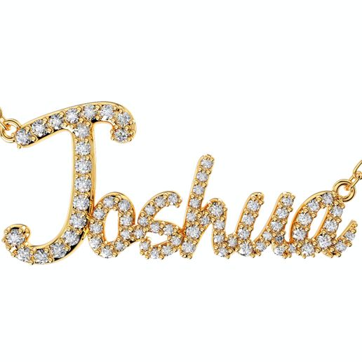 Joshua Diamond Set Version Jewelry Font Necklace Pendant Design-JDS-A 3D Print Model 3D model