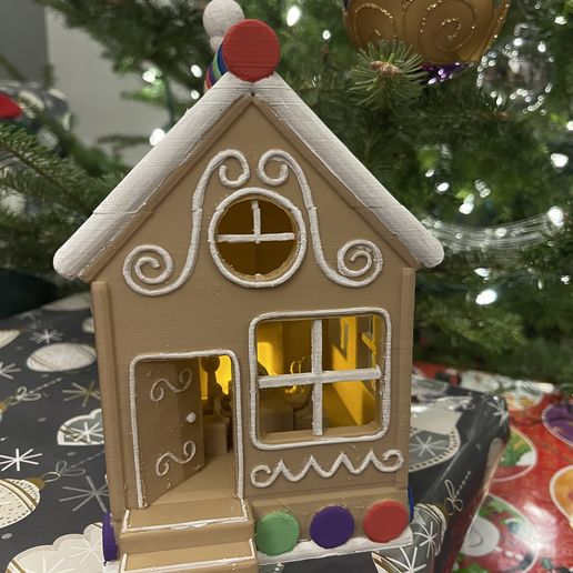 Gingerbread House with Light - 3D model önizlemesi