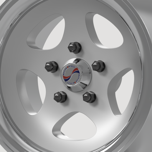 15.png Staggered Rims - Motor Wheel "FLYS" - Real Rims for Scale Model Cars (STL FILES)