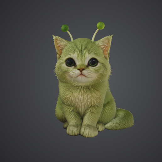 🎃 Halloween Monster Cats #007 - Alien Cat STL・Free STL File for 3D ...