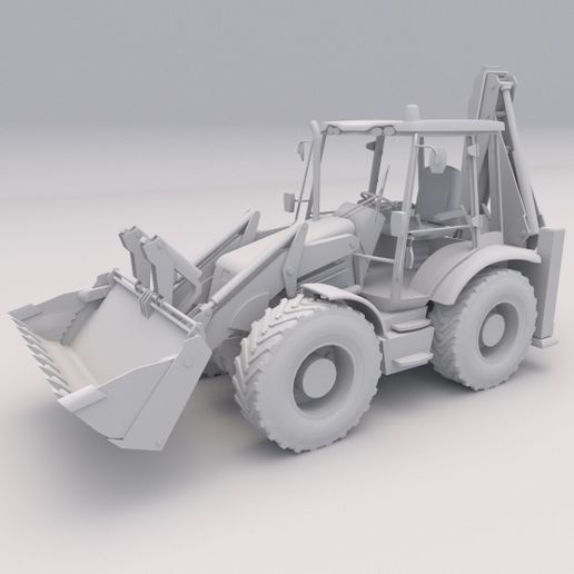 Backhoe Loader JCB 1.jpg Retroescavadora JCB PRINTABLE Veículo 3D Digital STL File