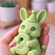 C52A4D29-A66C-4603-81CB-75A3A45A2D82.png Cute Bunny 3rd Birthday STL – Number 3 Birthday Decor – Kawaii Rabbit Figurine – 3D Printable Party Decoration – Single Color STL
