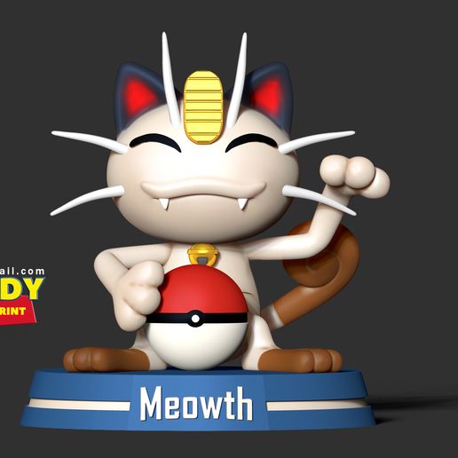 Free 3D file Lucky Meowth - Pokemon Fanart・3D printable model to ...