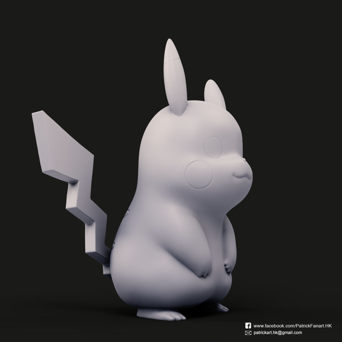 Pikachu_3.png Fichier STL Pikachu(Pokemon)・Plan pour impression 3D à télécharger, PatrickFanart