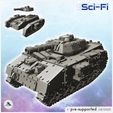 1-PREM-WB-VE-V15.jpg Futuristic Imperial heavy battle tank with side cannons and turret (15) - Future Sci-Fi SF Post apocalyptic Tabletop Scifi Wargaming Planetary exploration RPG Terrain