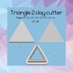 & Triangle O clay cutter 7 sizes: 15 /20/25/30/35/40/ 45mm STL file ett cleus, clbeus a ees Файл STL Треугольный резак для глины | Цифровой STL файл | Острый резак | 7 размеров | Резак для полимерной глины | Треугольник 2・3D-печатная модель для загрузки, Printycutters