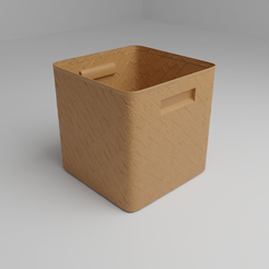 basket-texture-bin-6.png Square Basket-Vase mode-textured-with handles-woven deco