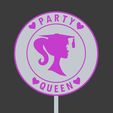 Party-queen-diploma-UNIVERSAL.jpg Cake Topper SET - Party Queen for graduation - 2 color and 3 color print