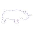 Rhino-Outline-W-pulls.stl Nashorn-Seifenform-Bausatz