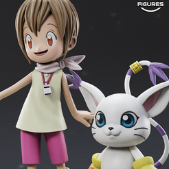 1.png 3D-Datei Kari und Tailmon - Digimon・3D-druckbare Vorlage zum herunterladen