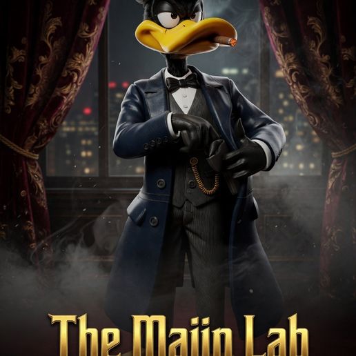 Life Size Custom Daffy Duck Mafia Style Statue 256x Cut
