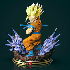 3D file Gohan SSJ5 Dragon Ball AF 🐉・3D printer model to download・Cults