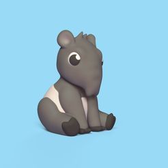 Cod135-Sitting-Tapir-2.jpeg 3D file Sitting Tapir・3D print design to download