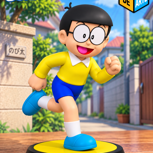 Nobita Nobi – Figura 3D cartoon con base