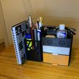 Final4.jpg Modular economical desktop organizer (with drawers, pen pot, book stand, glasses stand, cat, and everything!)