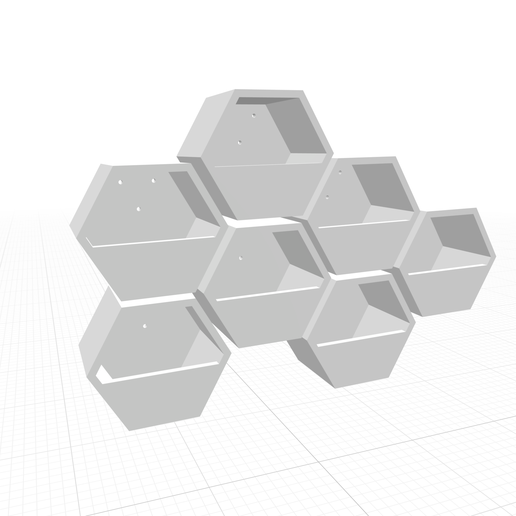 Hexagonal Concrete Wall Planter Mold v1 - 3D model önizlemesi