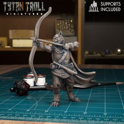 Tabaxi-Male-Ranger.jpg 3D file DnD Heroes - Tabaxi Ranger Male [Pre-Supported]・3D printing design to download