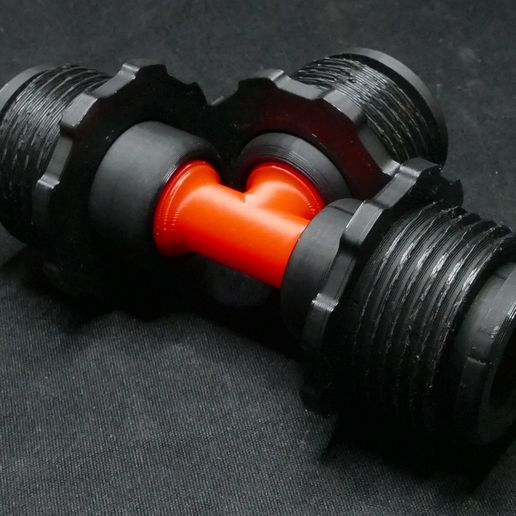 Gasmask 40mm T-connector M-M-M Short - 3D model önizlemesi