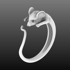 Screenshot-2023-10-28-215133.jpeg Whimsical Mouse Embrace Curved Tail Ring