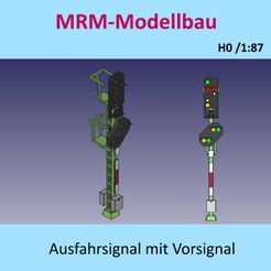 Ausfahrsignal-mit-Vorsignal.jpg Exit signal with distant signal DB - H0 kit