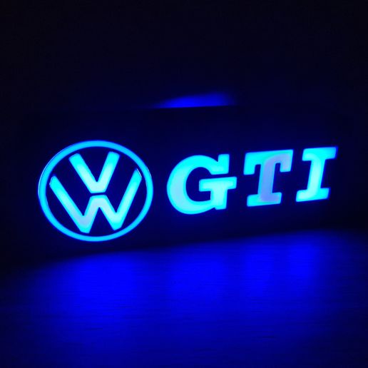 20250112_225019.jpg Easy Print Any Printer VW Golf Polo GTI MK 1 2 3 4 5 6 7 8 Rabbit Volkswagen Wolfsburg Edition LED Lightbox Desktop Wall mounted Workshop Garage Light Lamp