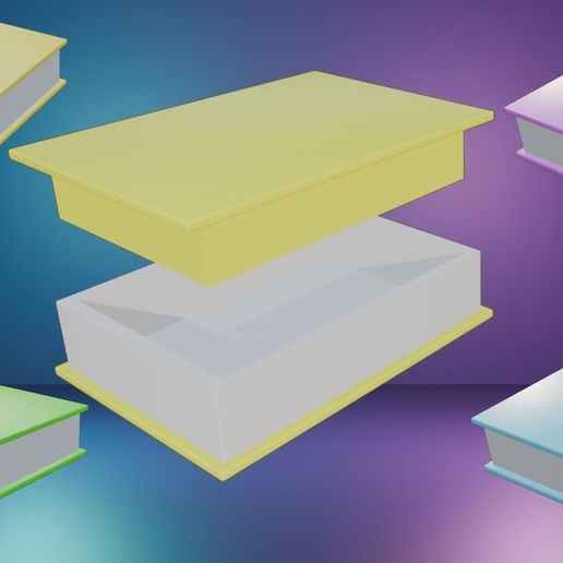 Book-shaped box, tender decorative design ideal for gift giving - 3D model önizlemesi