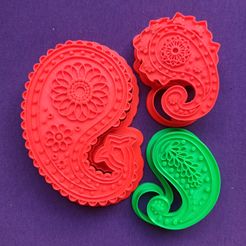 IMG_20201030_091852.jpg STL file Three Arabesques. Cutter with Seal・3D printing design to download