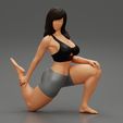 10001.jpg Young Woman Doing Yoga Asana Standing Forward Bend Pose 3D Print Model