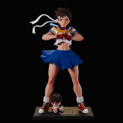 01.jpg Fichier STL Sakura street fighter・Modèle à imprimer en 3D à télécharger