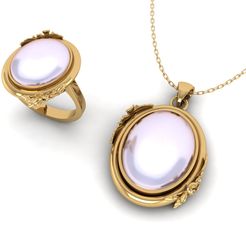 1.jpg 3D file Pearl Ring and Pendant Set S 21・3D print object to download