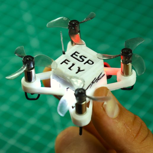 ESP-FLY-ESP32-Micro-Drone-Quadcopter-Frame.jpg ESP-FLY - an ESP32 Micro Drone | Body/Frame (3D Design STL files)