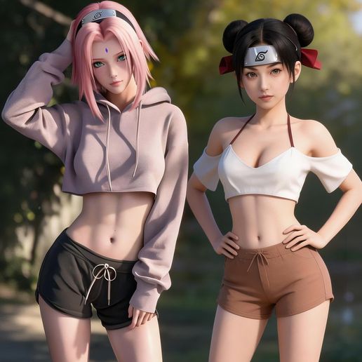 Konoha Kunoichi: Sakura & Tenten - Casual Training Duo