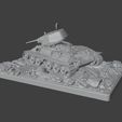 Hand-Painted-Scale-Model-on-Scenic-Base.jpg T-34 Tank Diorama STL - WWII Soviet Tank 3D Print Model