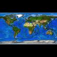 Map world 3D - Plane escala 1in200Mill jpg1.jpg Topographical map - flat relief 1 in 200 million