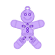 STL_PrintInPlace_Articulated_Gingerbread_Man_V01.stl Gingerbread Man Multi Color Print In Place Articulated (Keychain)