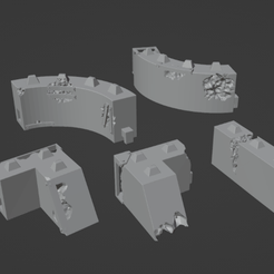 ArenaWallSix.png 3D file Gaslands Interlocking Arena Walls Set Six・3D print model to download