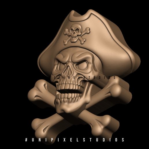 3D-pirate-bas-relife-3d-print-Holloween-3d-model,stl-file,3d-printable,3d-print-model,bas-relie.jpg 3D Pirate Skull Cross bone Bas relief design STL