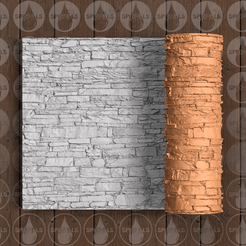 rustic_stone_wall.png STL file Thin Texture Roller (Low Resin Cost) – Rustic Stone Wall – 4.5 Inches Tall・Model to download and 3D print