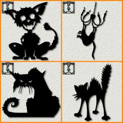 20231001_152722.jpg Fichier STL Halloween cat pack wall art bundle of halloween cats scaredy cats 2d art・Plan pour imprimante 3D à télécharger