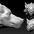 08.jpg Fichier STL gratuit Tête de loup・Plan pour impression 3D à télécharger