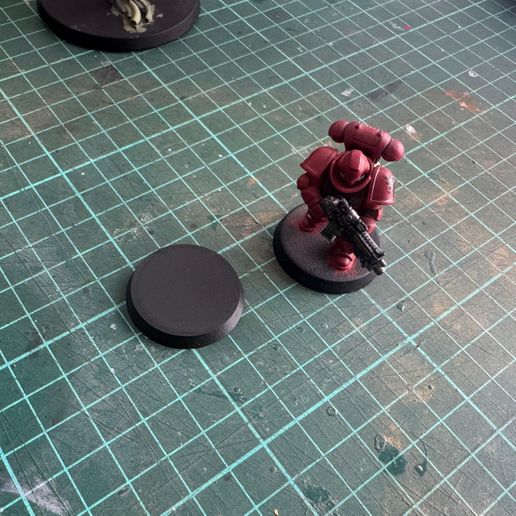 Miniature Base 32 mm with magnet holes 3D model