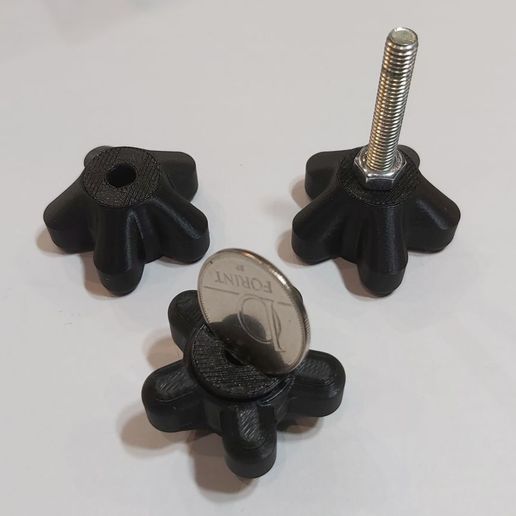 Five-point knob for hexagon head 10-head M6 screw or nut 3D model