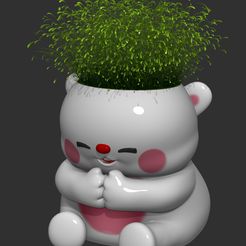catpot_v01.jpg Fichier STL gratuit Pot pour plante de chat・Objet imprimable en 3D à télécharger