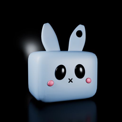 re.jpg Niedliches Kaninchen 3D Modell | Schlüsselanhänger