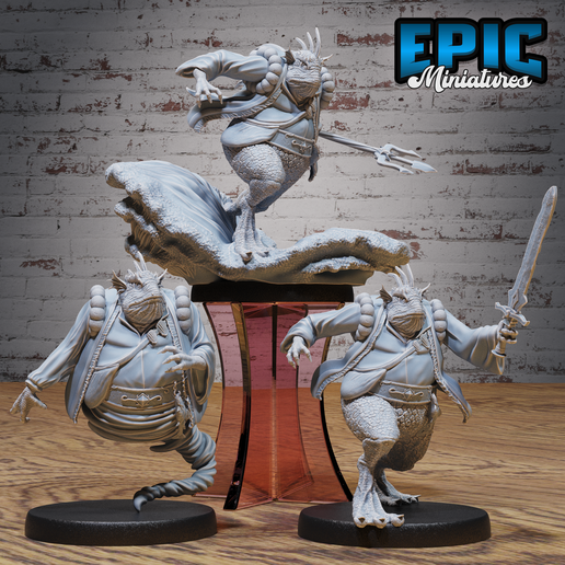 Marid Classic Set ‧ DnD Miniature ‧ Tabletop Miniatures ‧ Gaming Monster ‧ 3D Model ‧ RPG ‧ DnDminis ‧ STL FILE 3D model