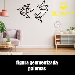 palomas.jpg Archivo STL palomas geometrizadas decoracion・Modelo de impresora 3D para descargar