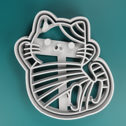 gato_momia_001.png STL-Datei MUMIE KATZE - HALLOWEEN - KEKSAUSSTECHER・3D-druckbare Vorlage zum herunterladen