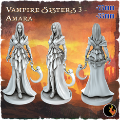 Vamp3-Amara.png 3D file Amara - Dark Fantasy Minis・3D printable design to download