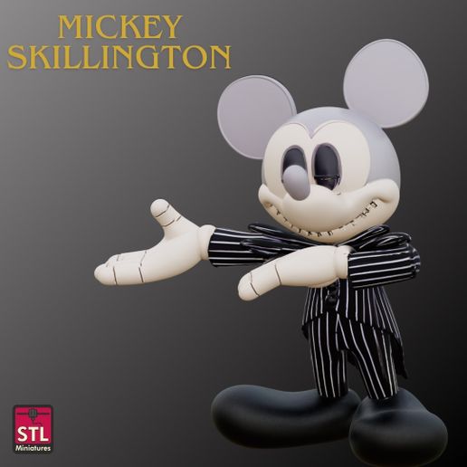 📁 STL File – Mickey Mouse as Jack Skellington – Halloween Horror